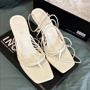 INC International Concepts Women's Cream Strappy Heels